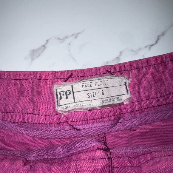 Free People Fuchsia Distressed Denim Cutoff Shorts - Picture 3 of 5